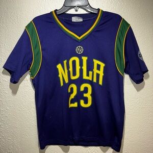 NOLA Pelicans 23 Purple and Green Jersey